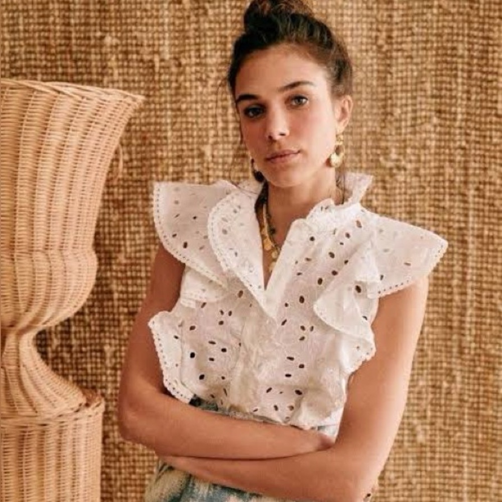 Sezane Chiara Shirt Écru. - Size 36
